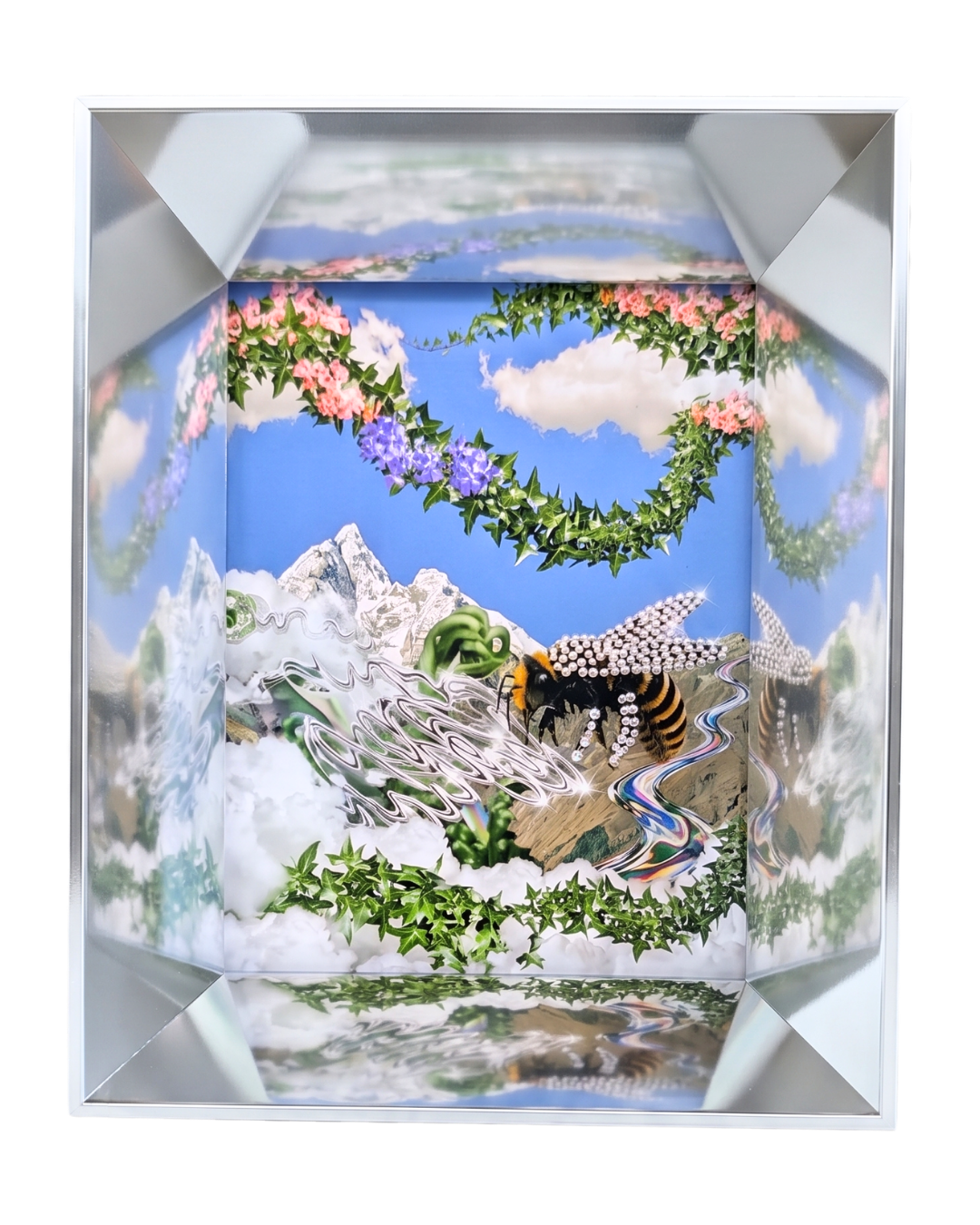 Digital Garden: Jewel Bee - Sculptural Framed Edition