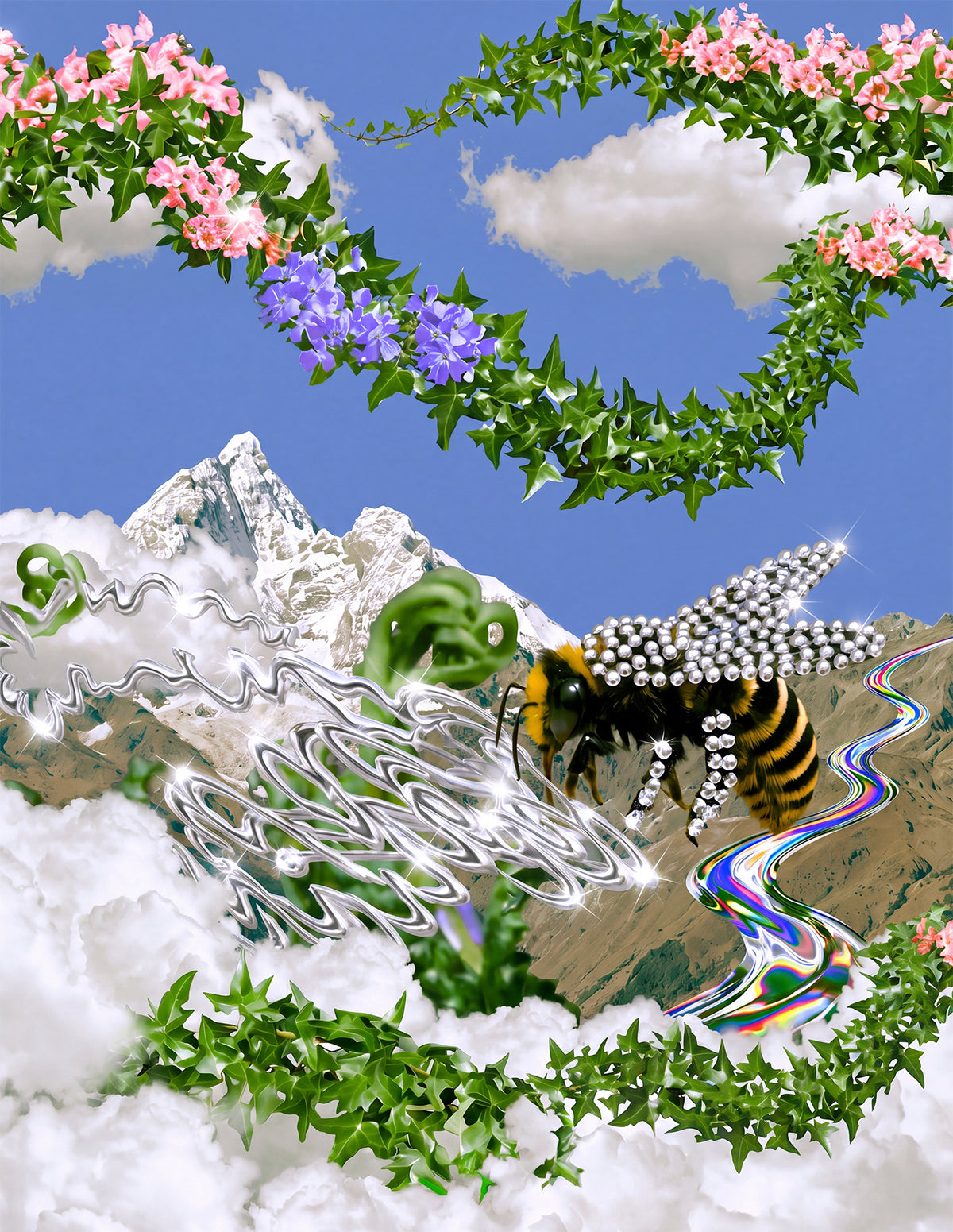 Digital Garden: Jewel Bee - Holographic Art Card